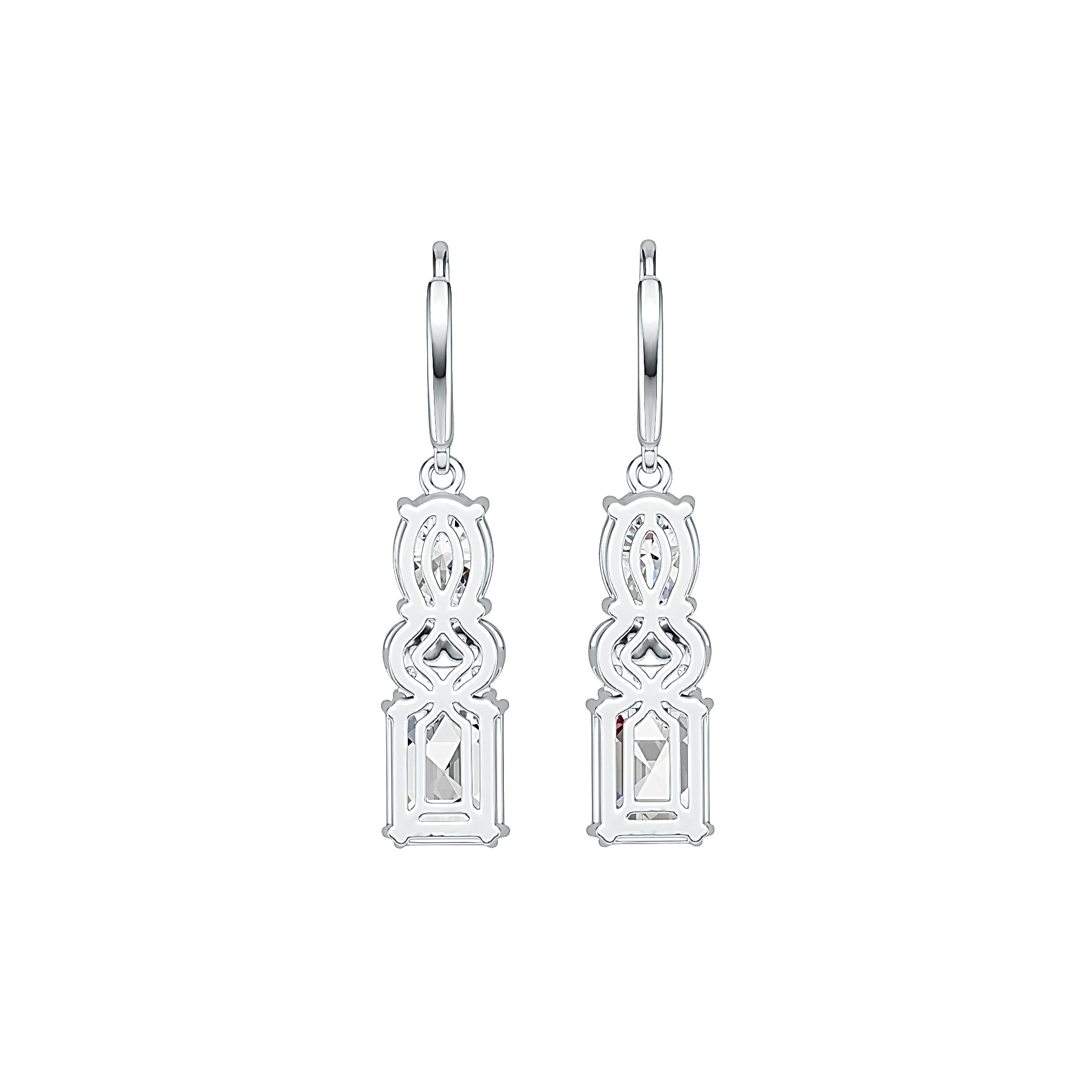 Sterling Silver Semi Mount Earrings Setting Emerald OCT 9X7mm OV 8X6mm DHJ