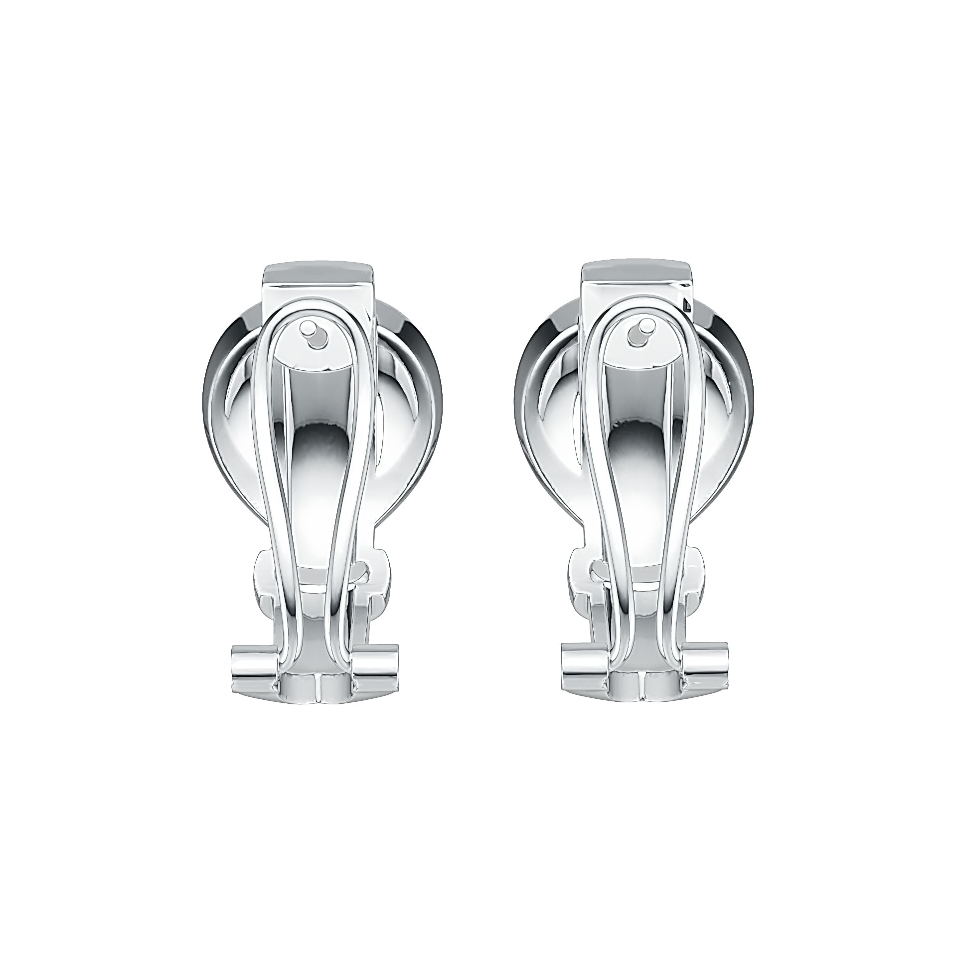 Sterling Silver Earrings Belt Buckle Theme with White Topaz or Moissanite - Syzjewelry