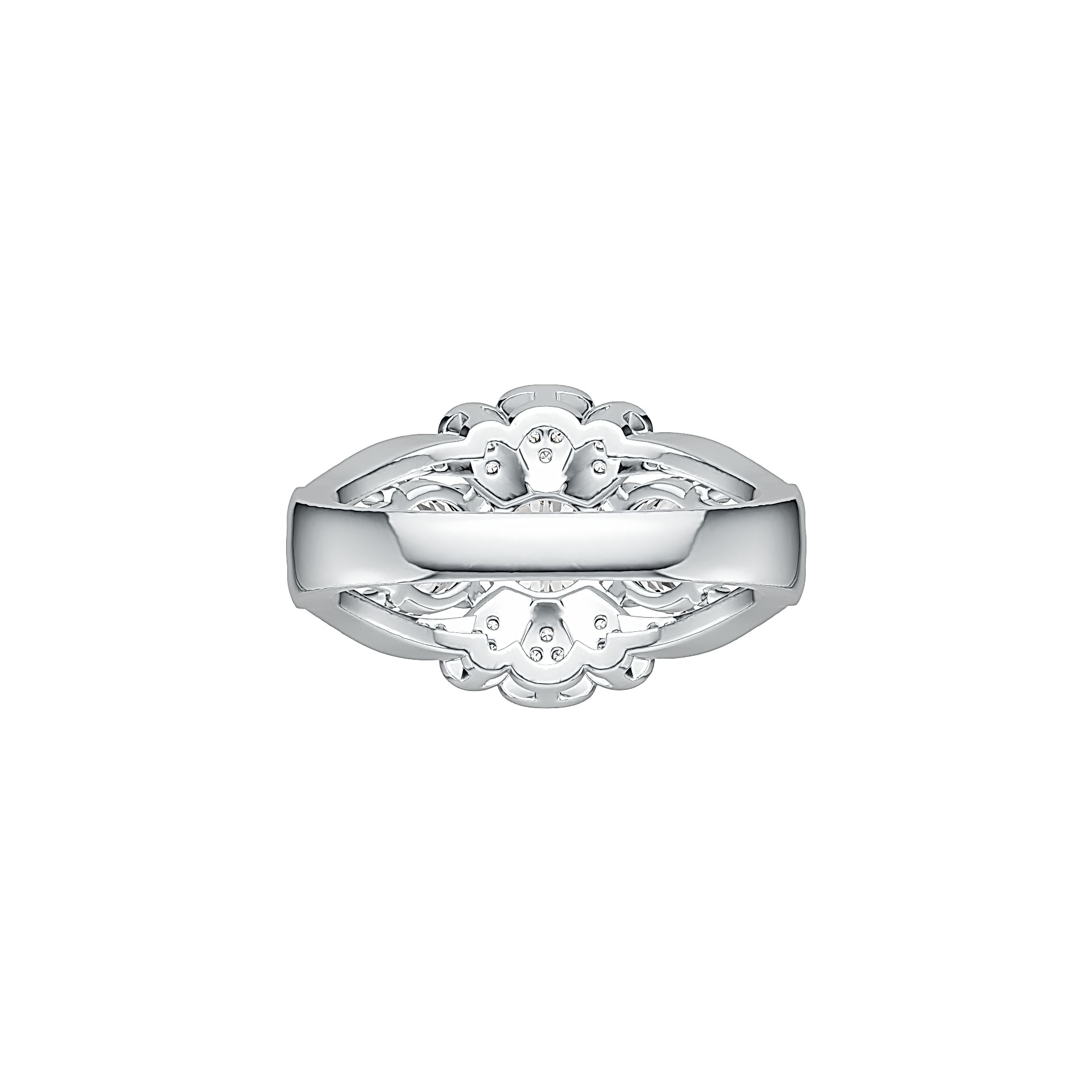 Sterling Silver Semi Mount Ring Setting Round RD 6x6mm Split Shank DHJ