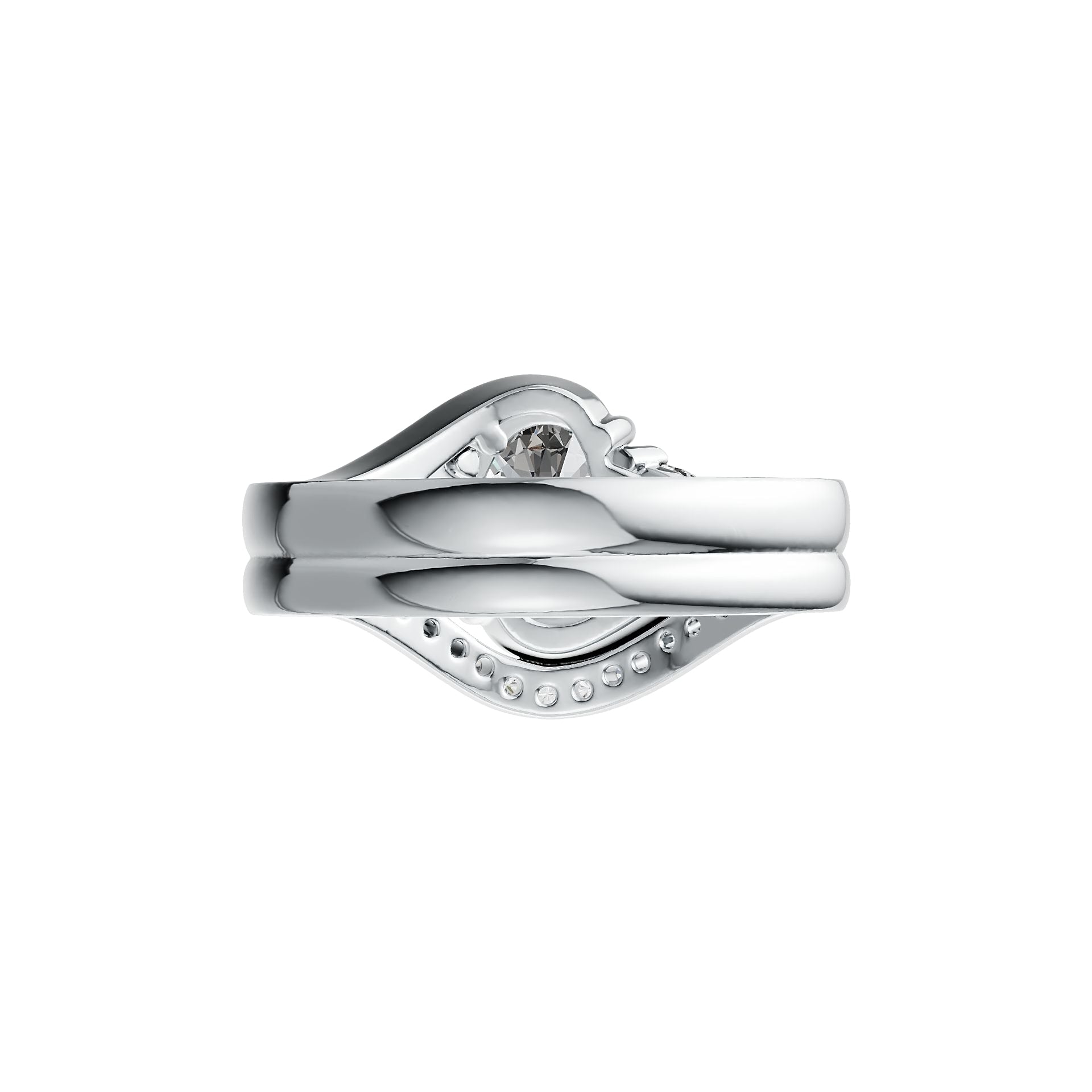 Sterling Silver Semi Mount Ring Setting Oval OV 9X7mm TRI 4X4mm DHJ