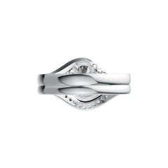 Sterling Silver Semi Mount Ring Setting Oval OV 9X7mm TRI 4X4mm DHJ