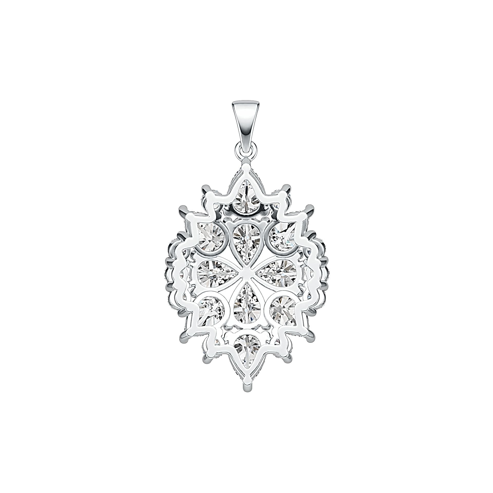 Sterling Silver Semi Mount Pendant Setting Pear PE 7X5mm DHJ