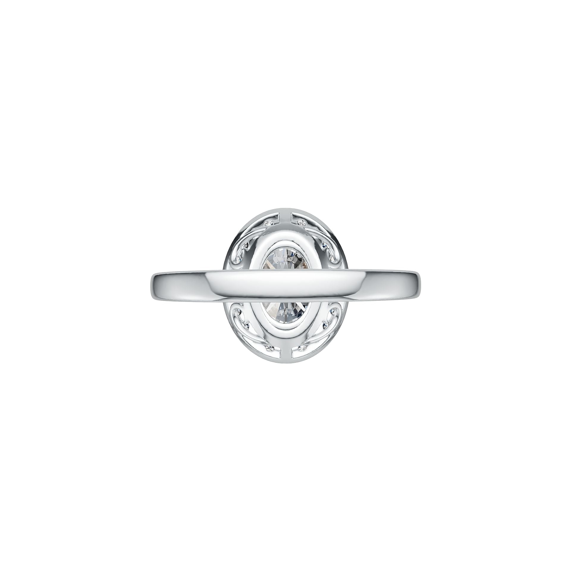 Sterling Silver Semi Mount Ring Setting Oval OV 8X6mm Halo DHJ