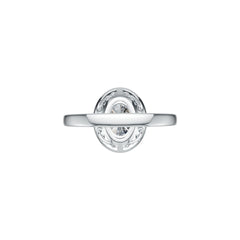 Sterling Silver Semi Mount Ring Setting Oval OV 8X6mm Halo DHJ