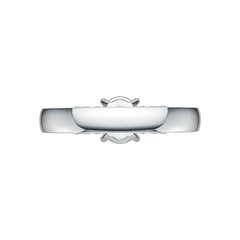 Sterling Sliver Semi Mount Ring Setting Oval OV 7x6mm RD 4x4mm 3 Stone Ring Syzjewelry