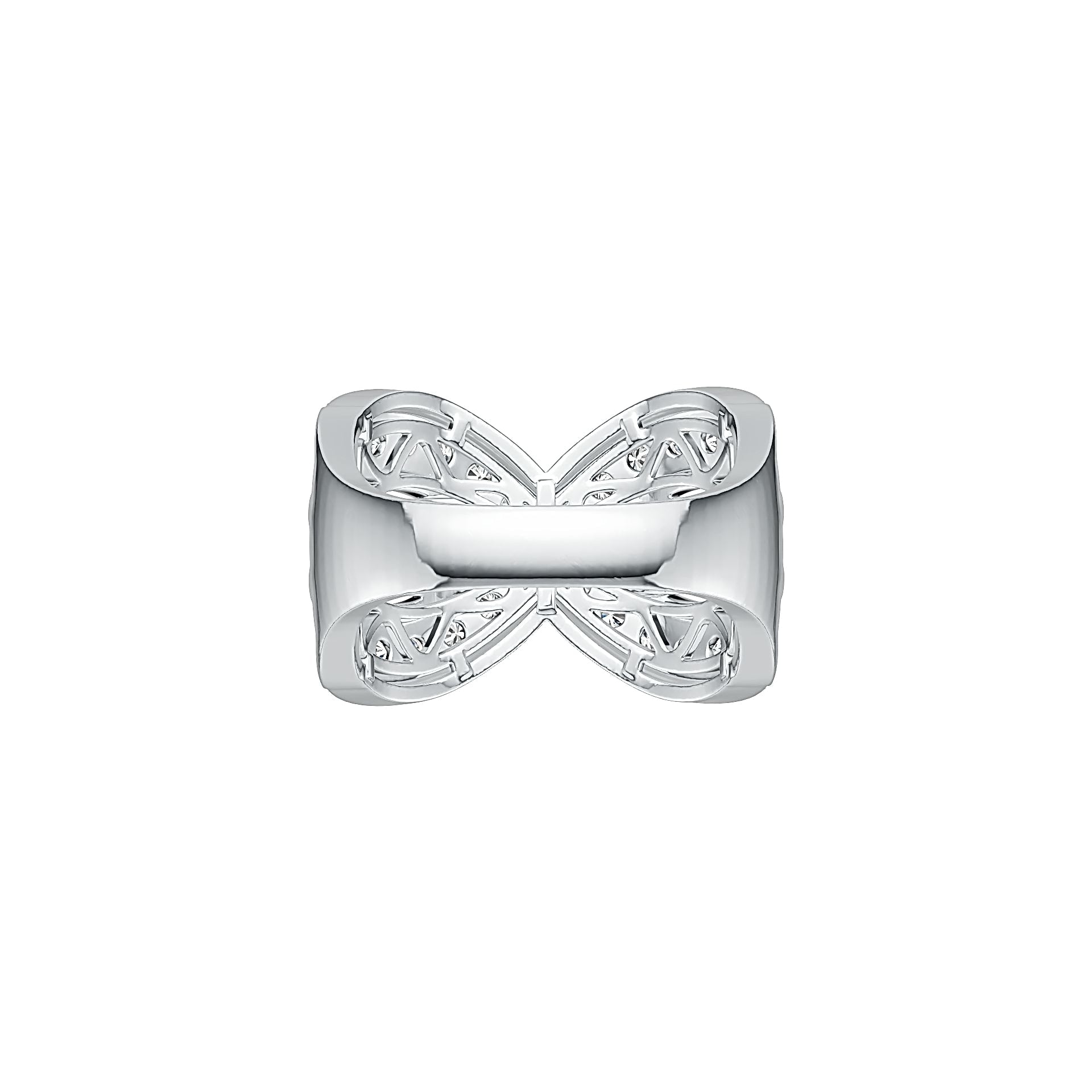 Sterling Silver Ring Multi-Row Crossover with White Topaz or Moissanite - Syzjewelry