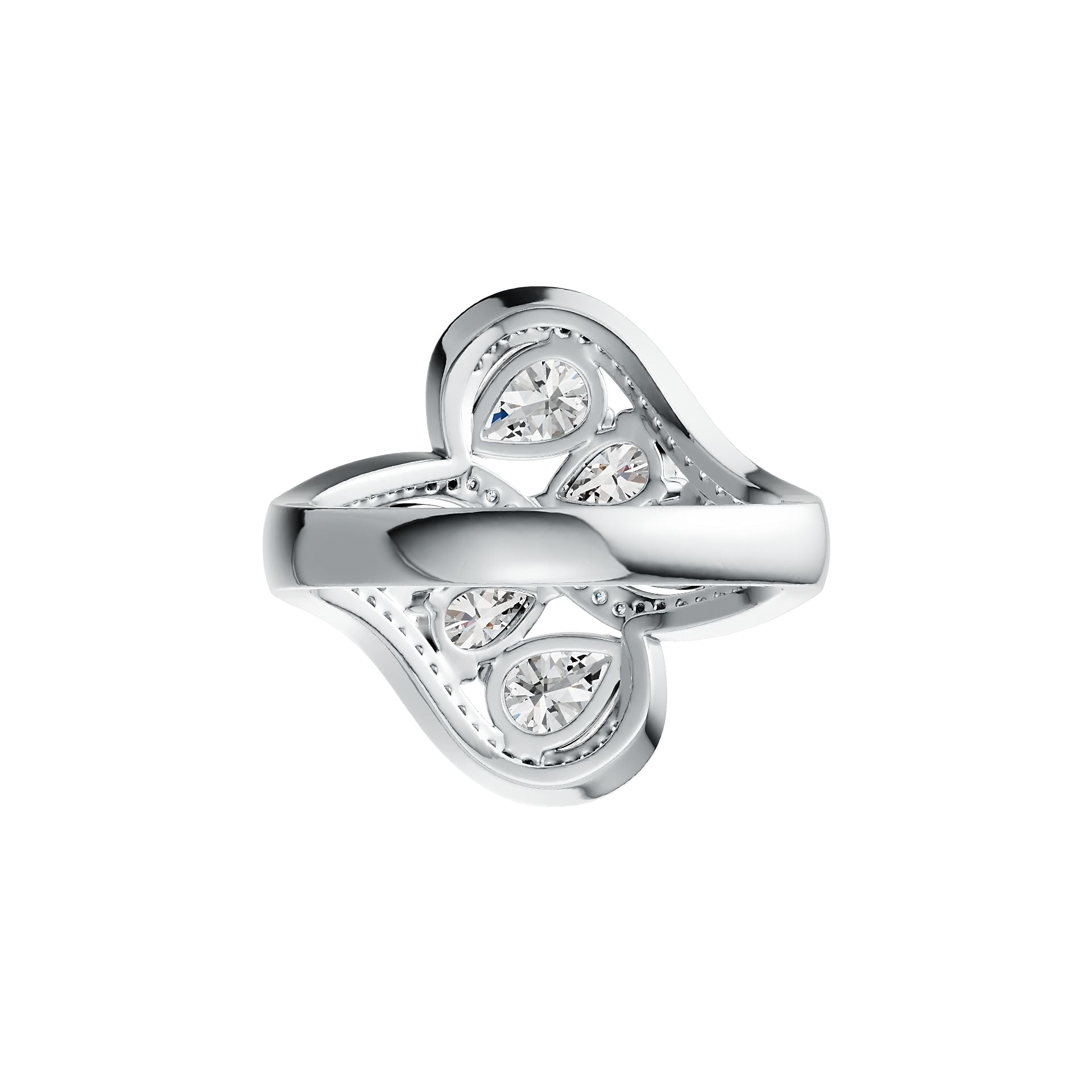 Sterling Silver Semi Mount Ring Setting Pear PE 7X5mm PE 6X4mm DHJ