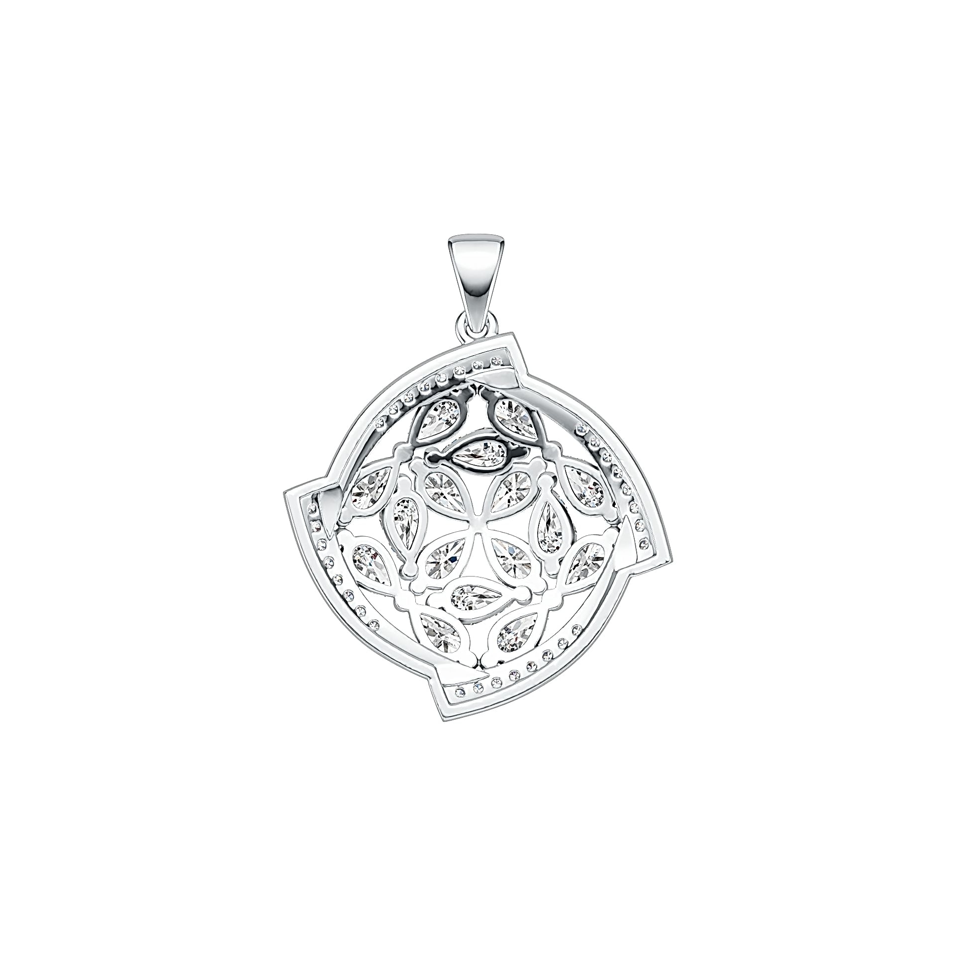 Sterling Silver Semi Mount Pendant Setting Pear PE 5X3mm with White Topaz - Syzjewelry