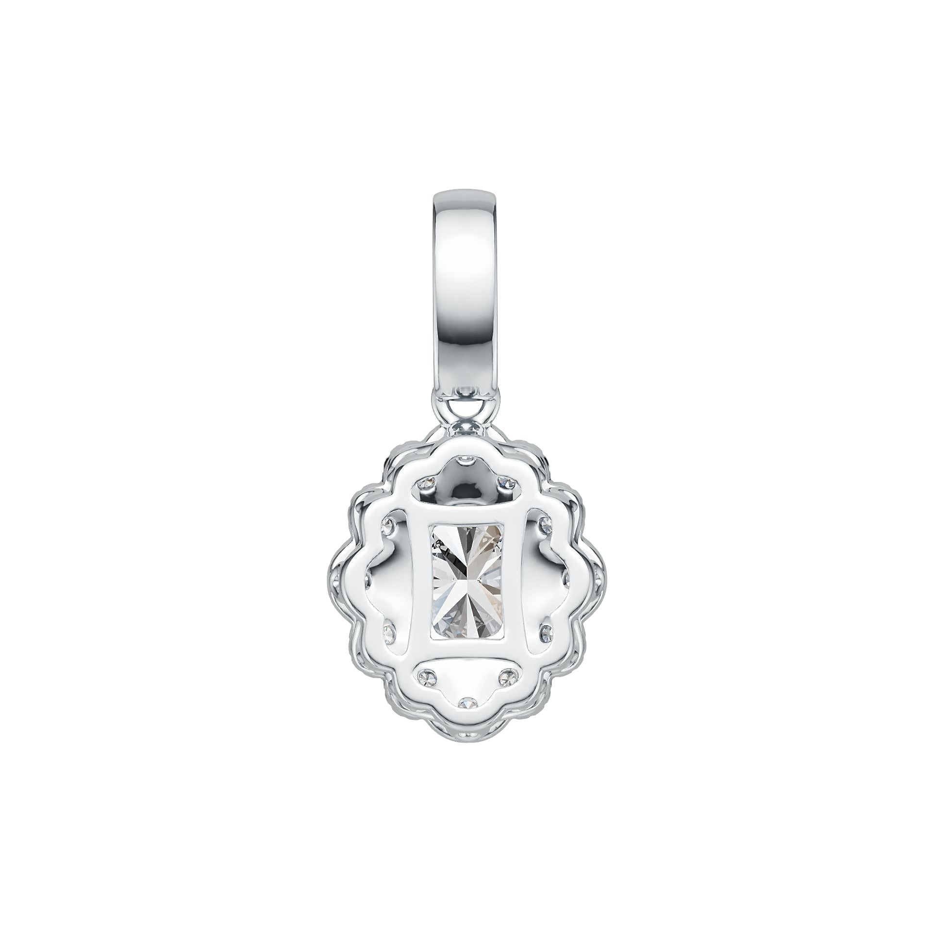 Sterling Silver Semi Mount Pendant Setting Cushion CU 8X6mm DHJ