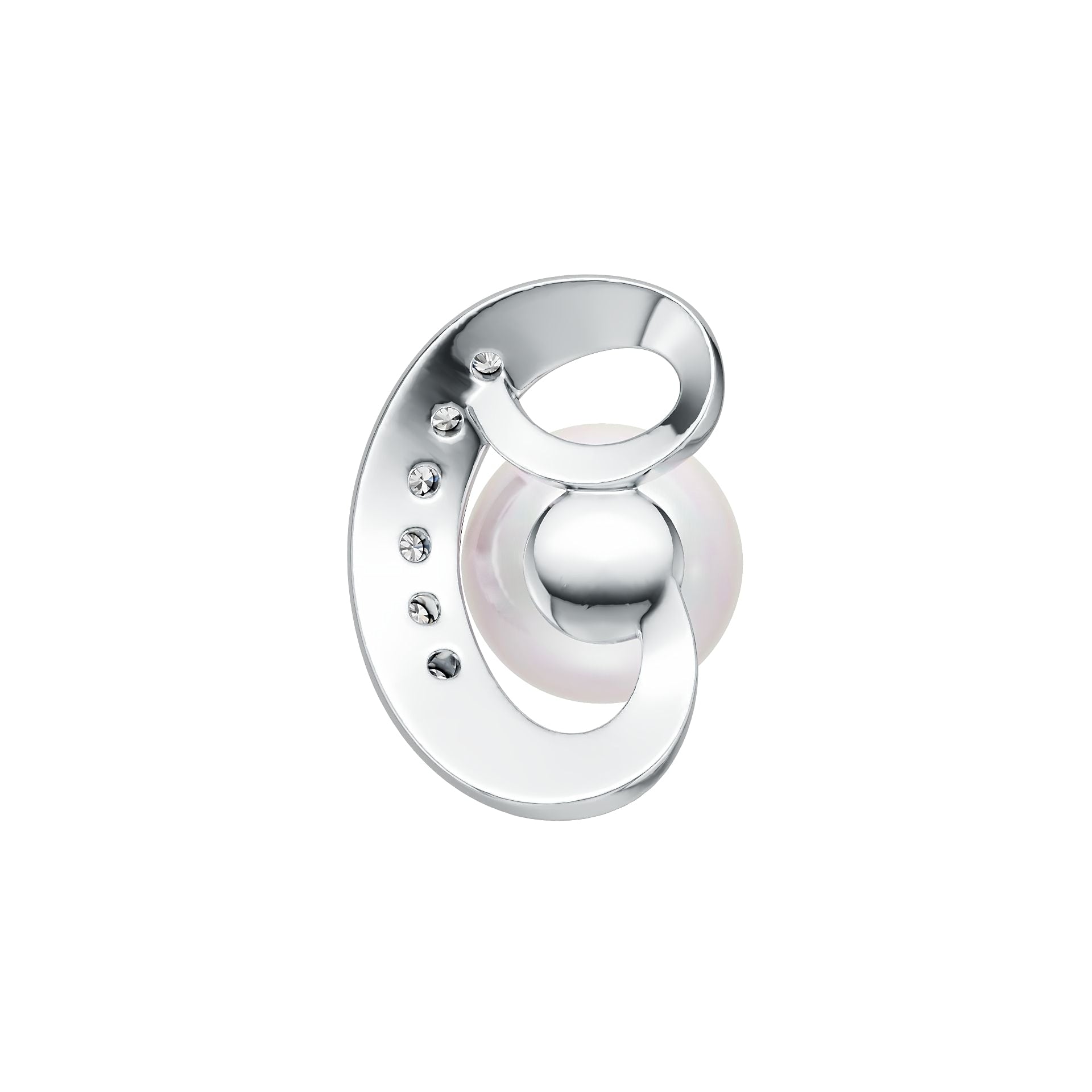 Sterling Silver Semi Mount Pendant Setting Round RD 8.5mm with White Topaz DHJ