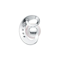 Sterling Silver Semi Mount Pendant Setting Round RD 8.5mm with White Topaz DHJ