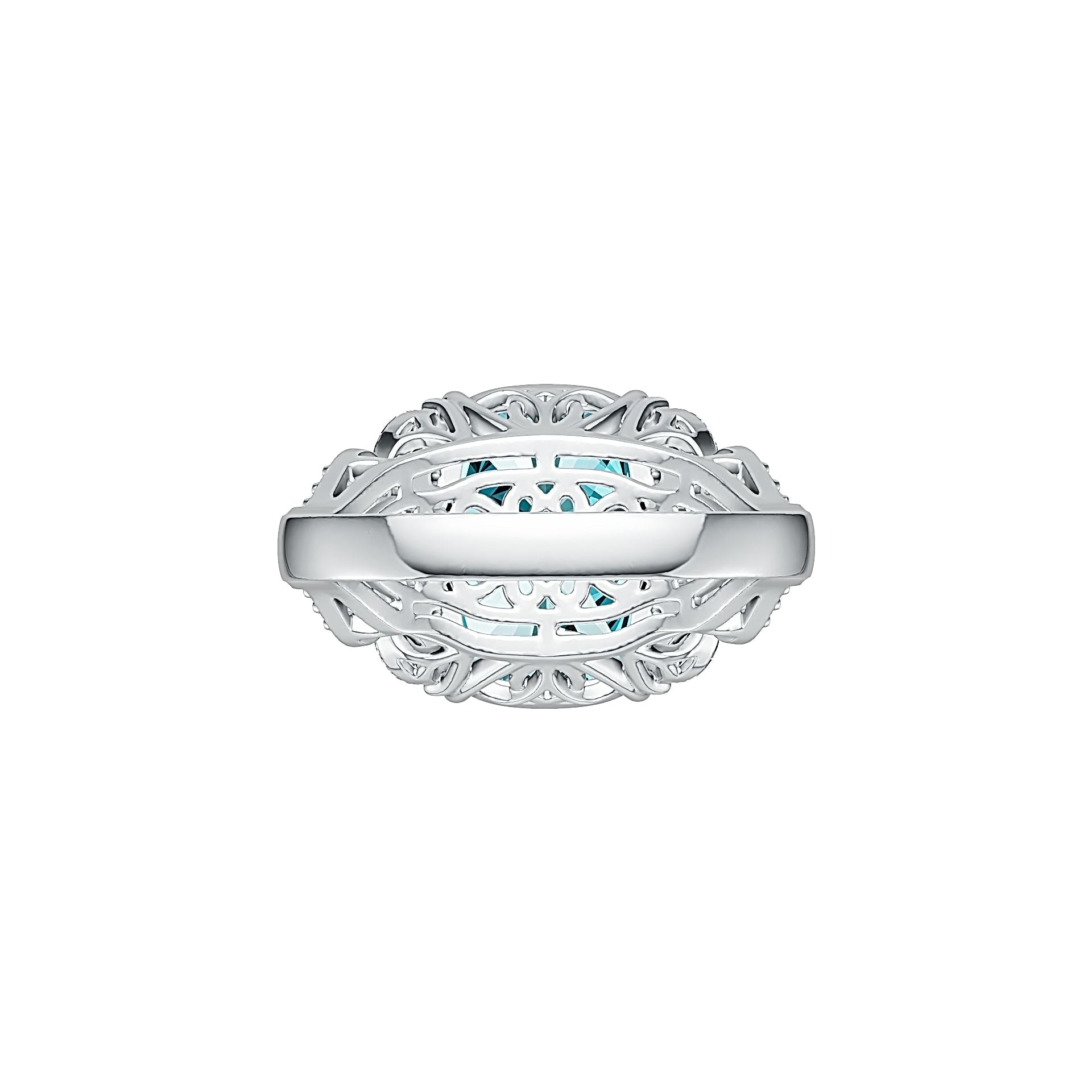 Sterling Silver Semi Mount Ring Setting Cushion CU 14X10mm DHJ