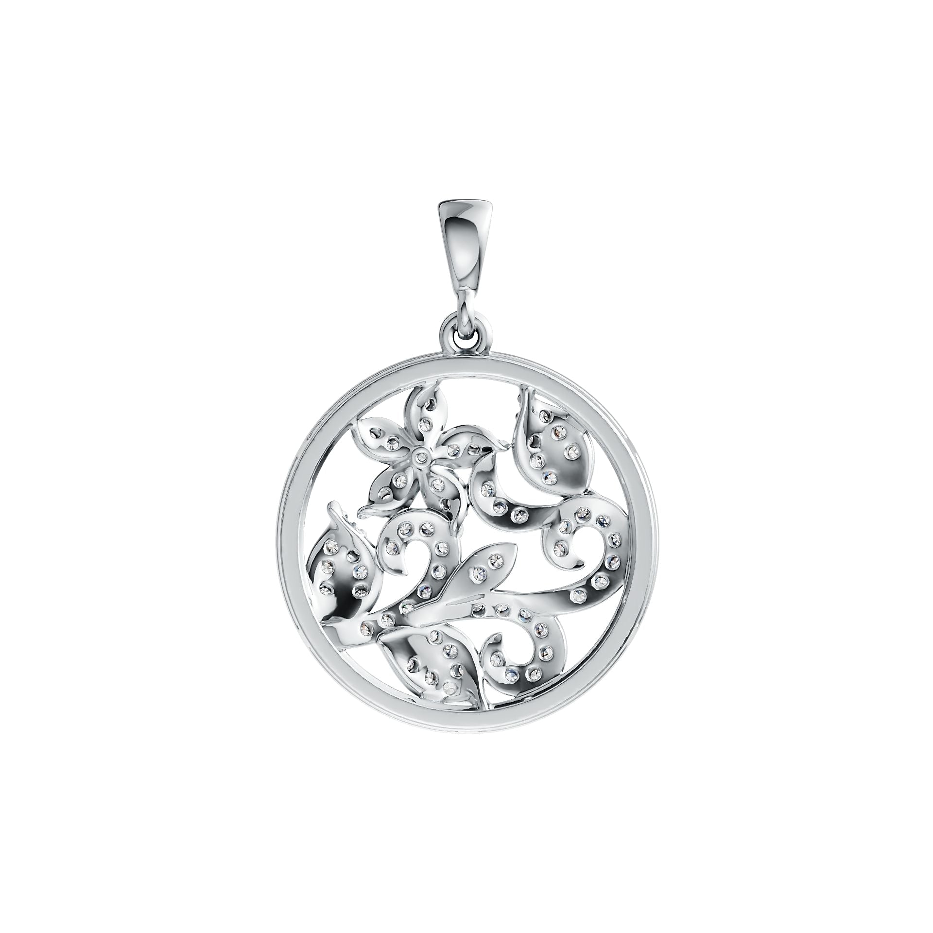 Sterling Silver Semi Mount Pendant Setting Round RD 1.25mm DHJ