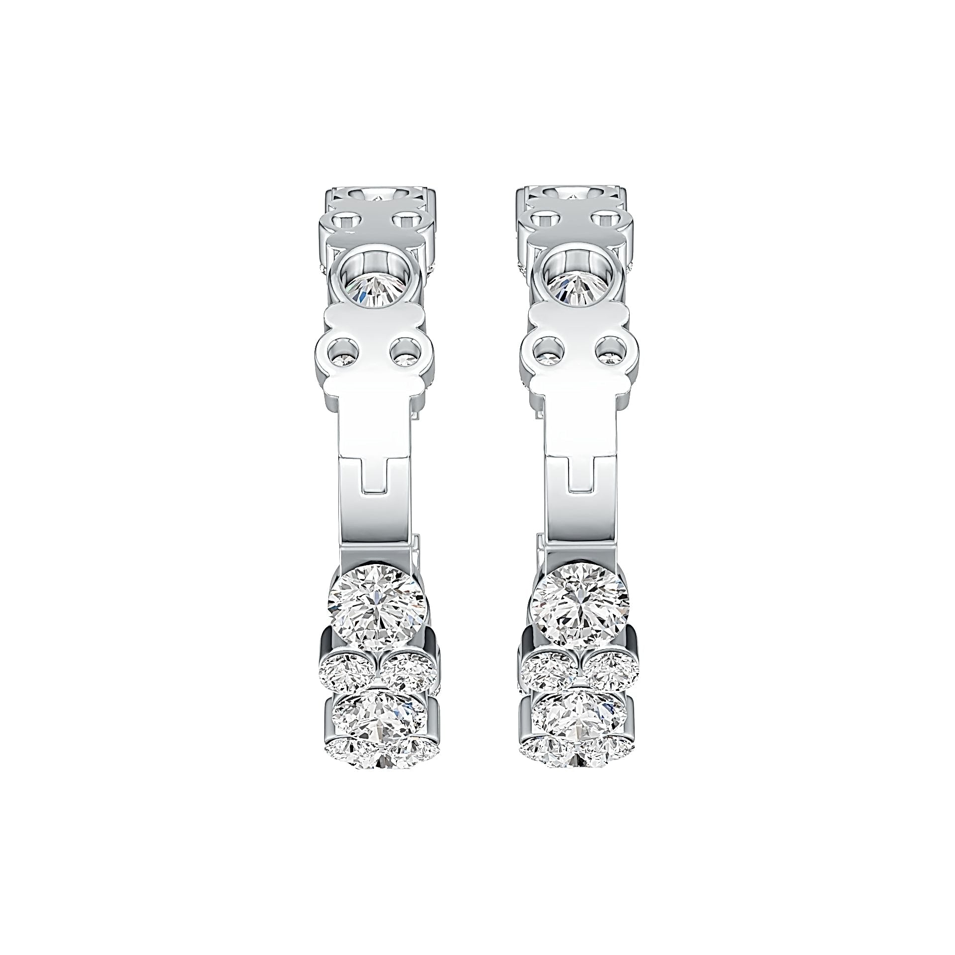 Sterling Silver Semi Mount Earrings Setting Round RD 5x5mm DHJ