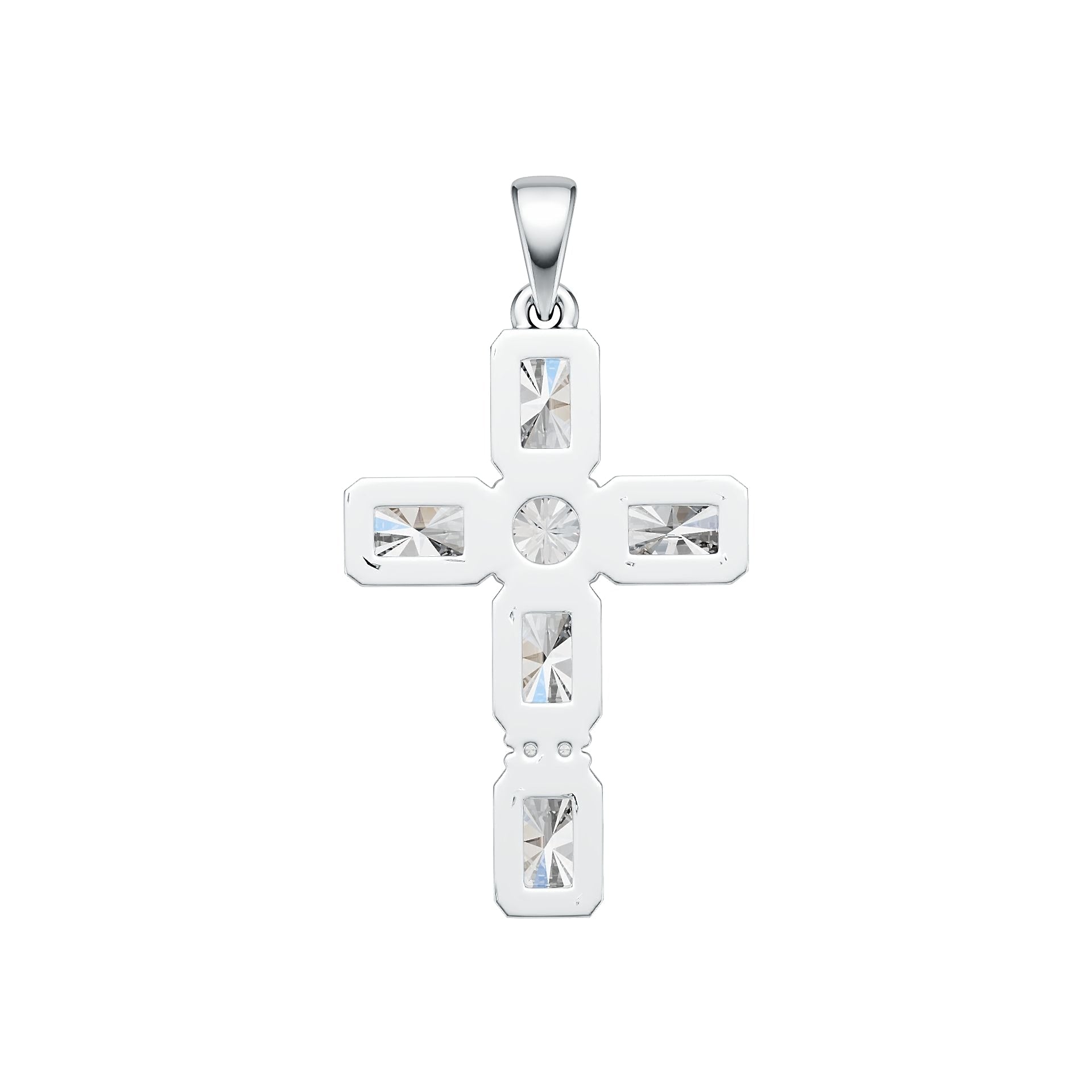 Sterling Silver Semi Mount Pendant Setting Emerald OCT 6X4mm DHJ