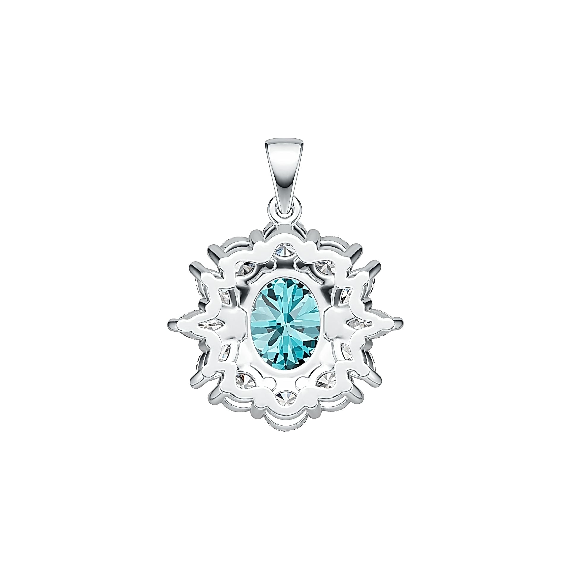 Sterling Silver Semi Mount Pendant Setting Oval OV 10X8mm DHJ