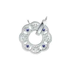 Sterling SilverPendant Setting with White Topaz or Moissanite Flower Theme Syzjewelry