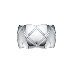 Sterling Silver Band Ring 13mm Wide with Pattern DHJ