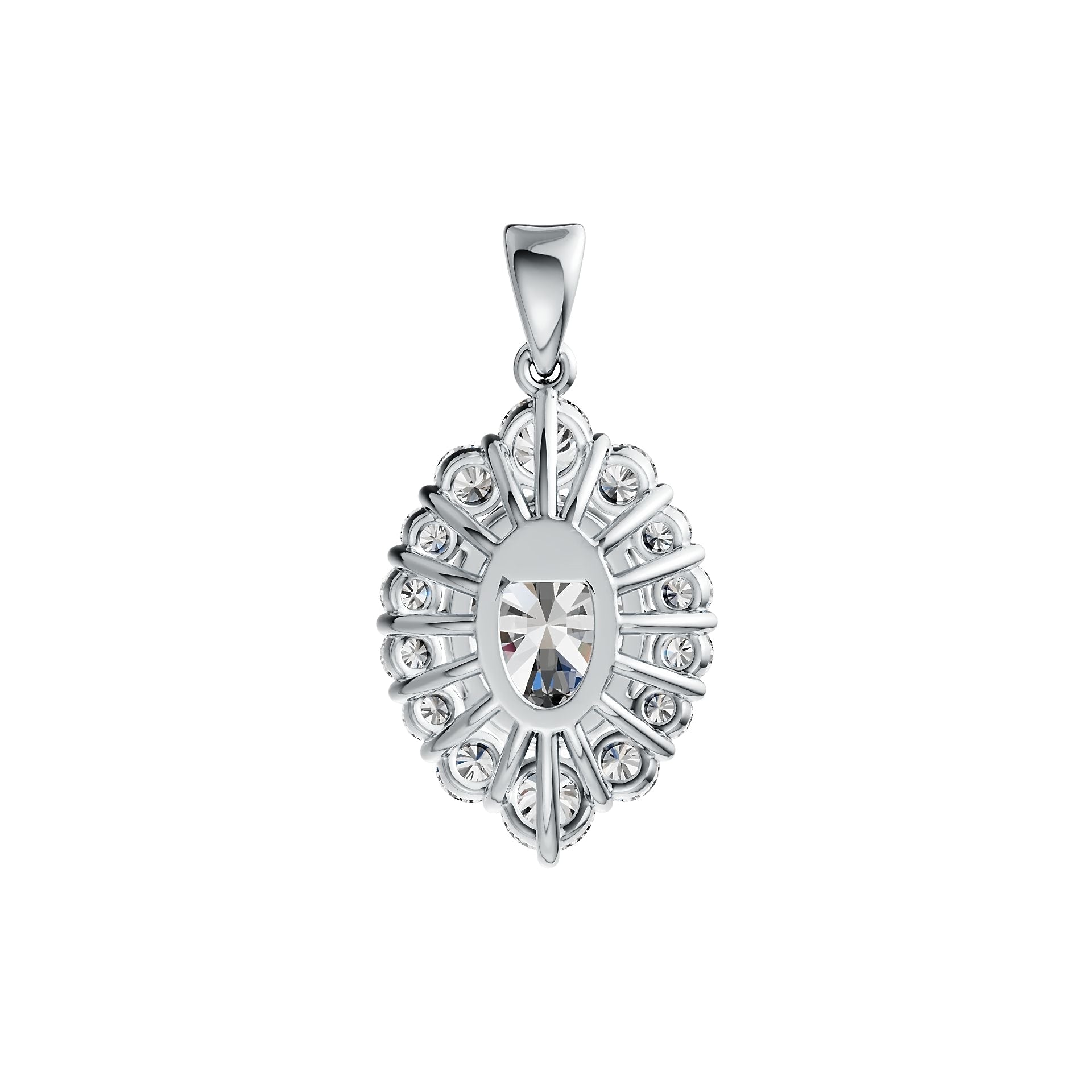 Sterling Silver Semi Mount Pendant Setting Oval OV 11X9mm DHJ
