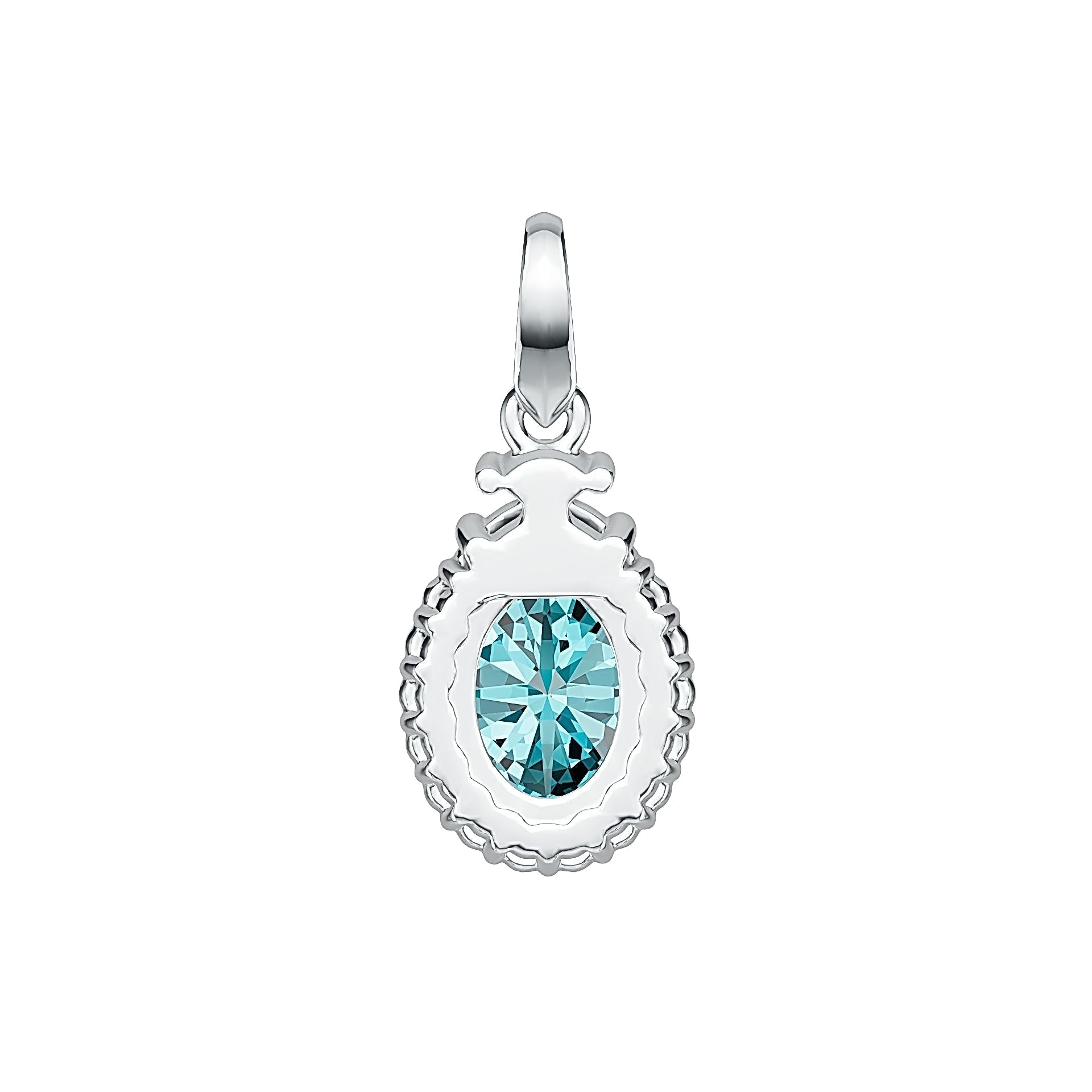 Sterling Silver Semi Mount Pendant Setting Oval OV 8X6mm Halo Syzjewelry