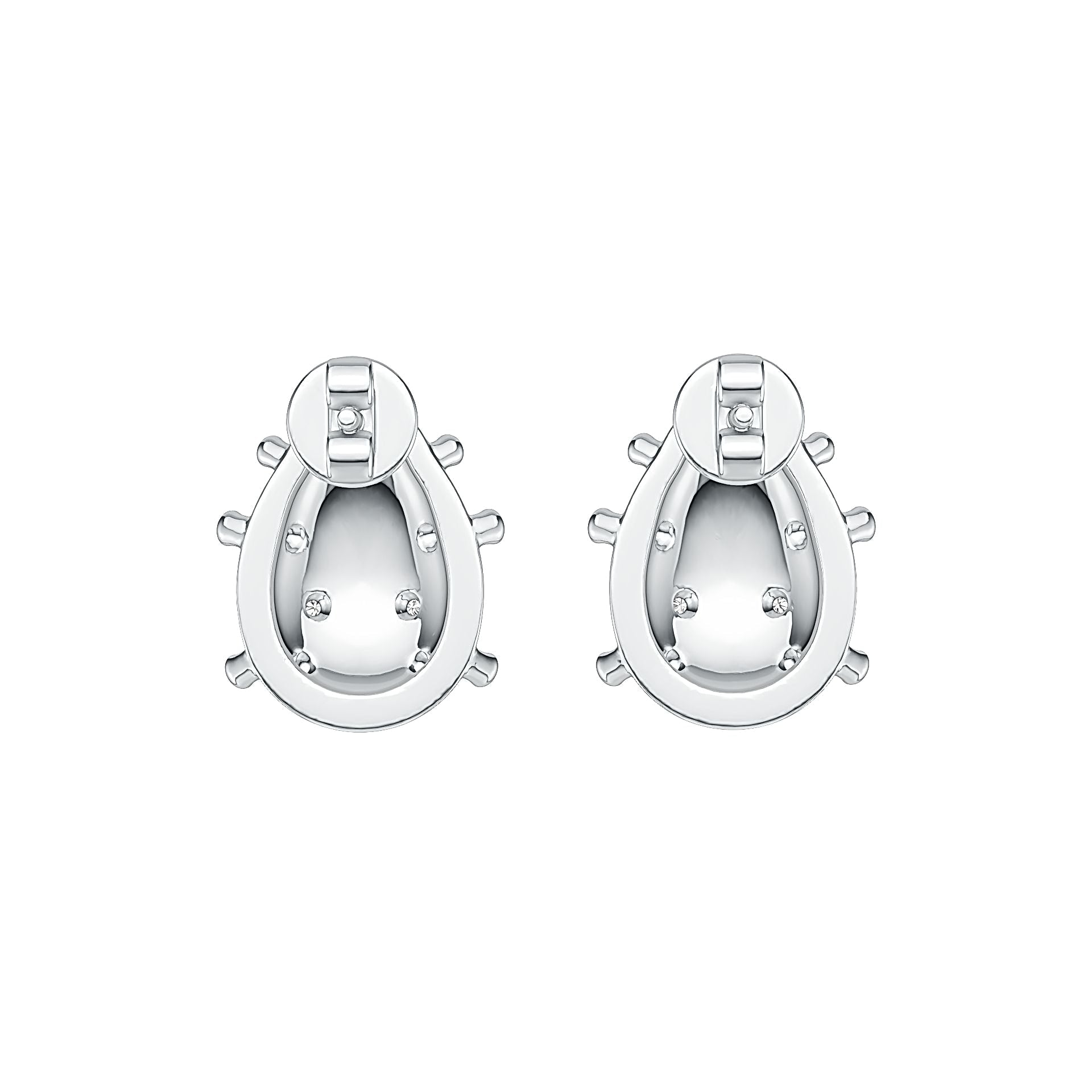 Sterling Silver Earrings Lady Bug Theme with White Topaz or Moissanite DHJ
