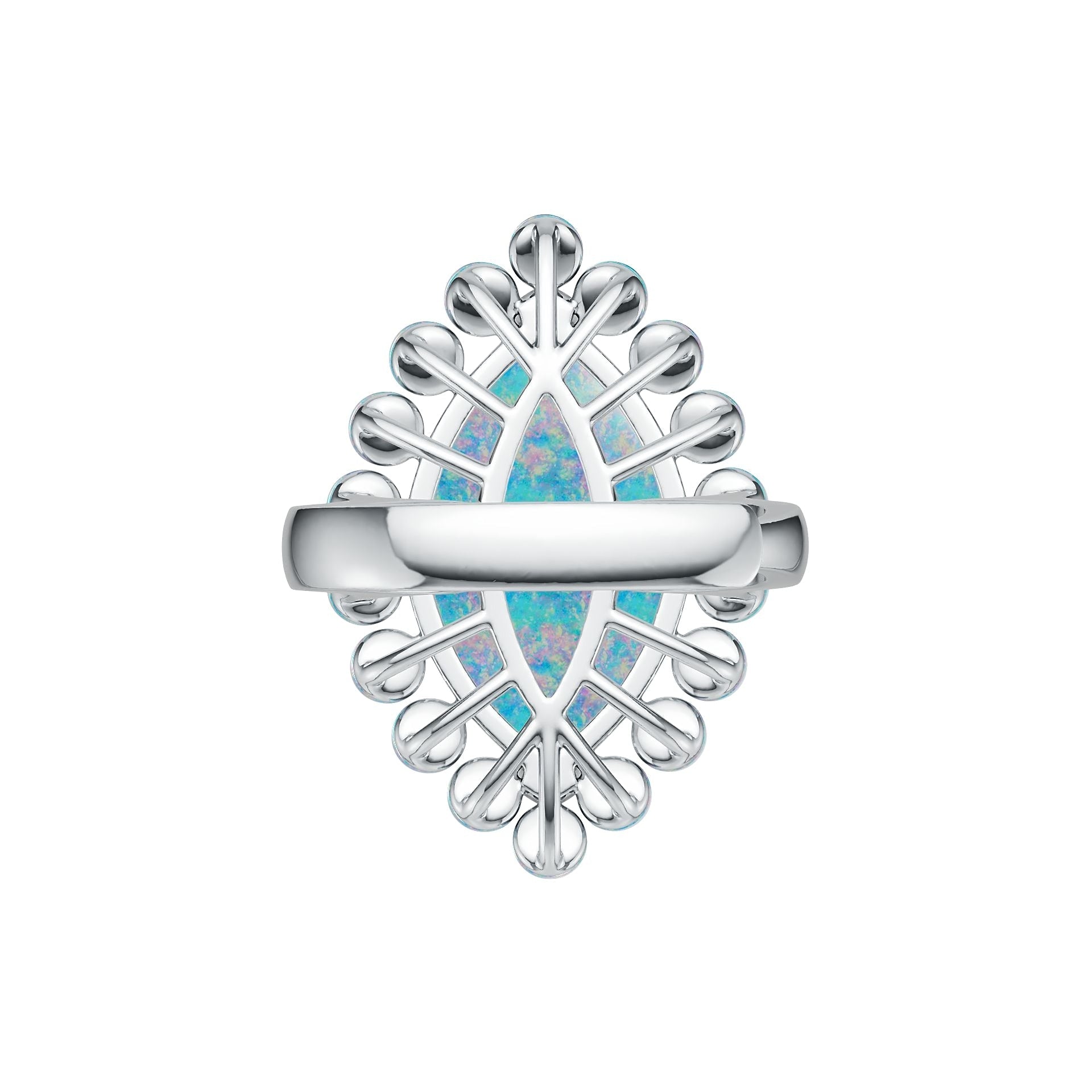 Sterling Silver Semi Mount Ring Setting Marquise MQ 20X12mm RD 3X3mm Cabochon DHJ
