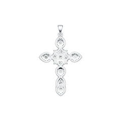 Sterling Silver Semi Mount Pendant Setting Heart HT 5X5mm PE 5X4mm RD 4X4mm DHJ