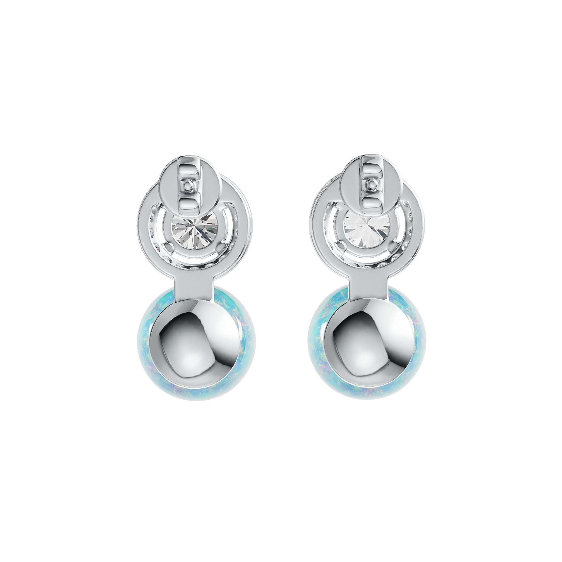 Sterling Silver Semi Mount Earrings Setting Round RD 9x9mm RD 5x5mm DHJ