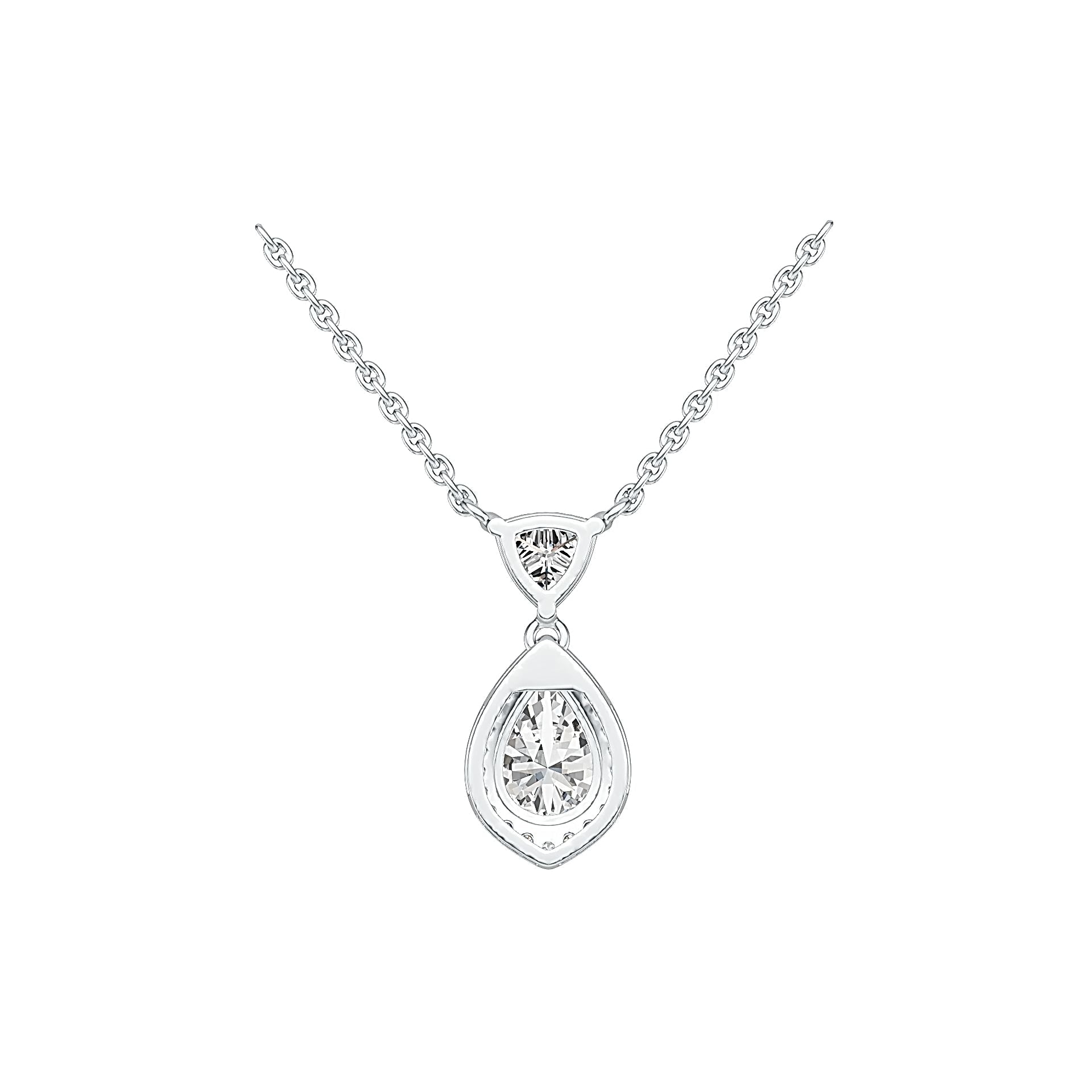 Sterling Silver Semi Mount Pendant Setting Pear PE 10x7mm TRI 6x6mm Syzjewelry