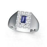 Sterling Silver Moissanite Ring Baguette BG 5x3mm