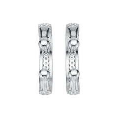 Sterling Silver Earrings Ear Cuffs with White Topaz or Moissanite DHJ