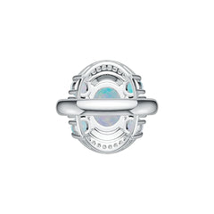 Sterling Silver Semi Mount Ring Setting Oval OV 11X9mm RD 4X4mm DHJ