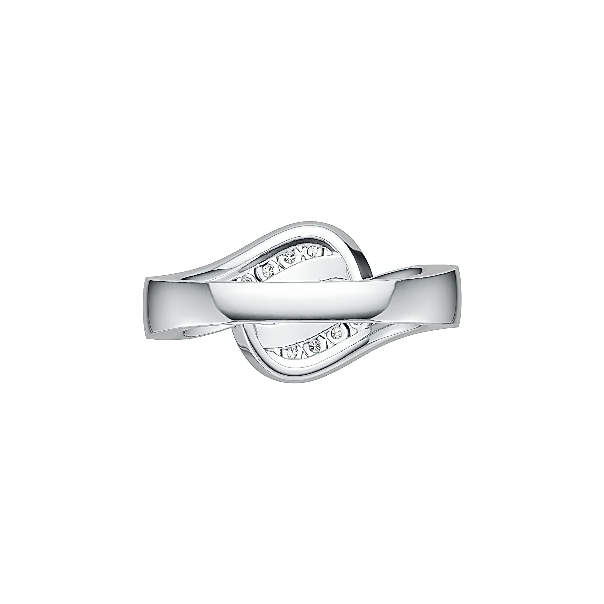 Sterling Silver Milti-Row Wave Ring with White Topaz or Moissanite DHJ