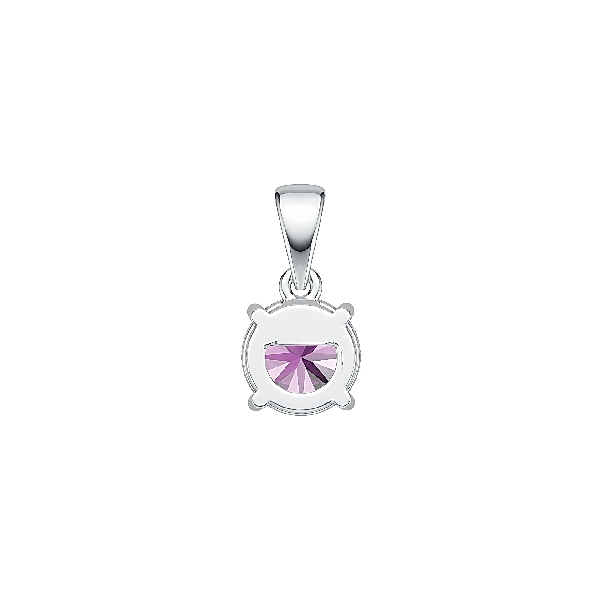 Sterling Silver Semi Mount Pendant Setting Round RD 8x8mm DHJ