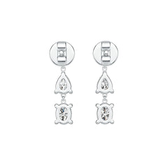 Sterling Silver Semi Mount Earrings Setting Oval OV 4X3mm PE 4X3mm RD 2.5mm - Syzjewelry