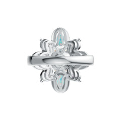Sterling Silver Semi Mount Ring Setting Round RD 9x9mm Ov Cab 6X4mm PE 5X3mm DHJ
