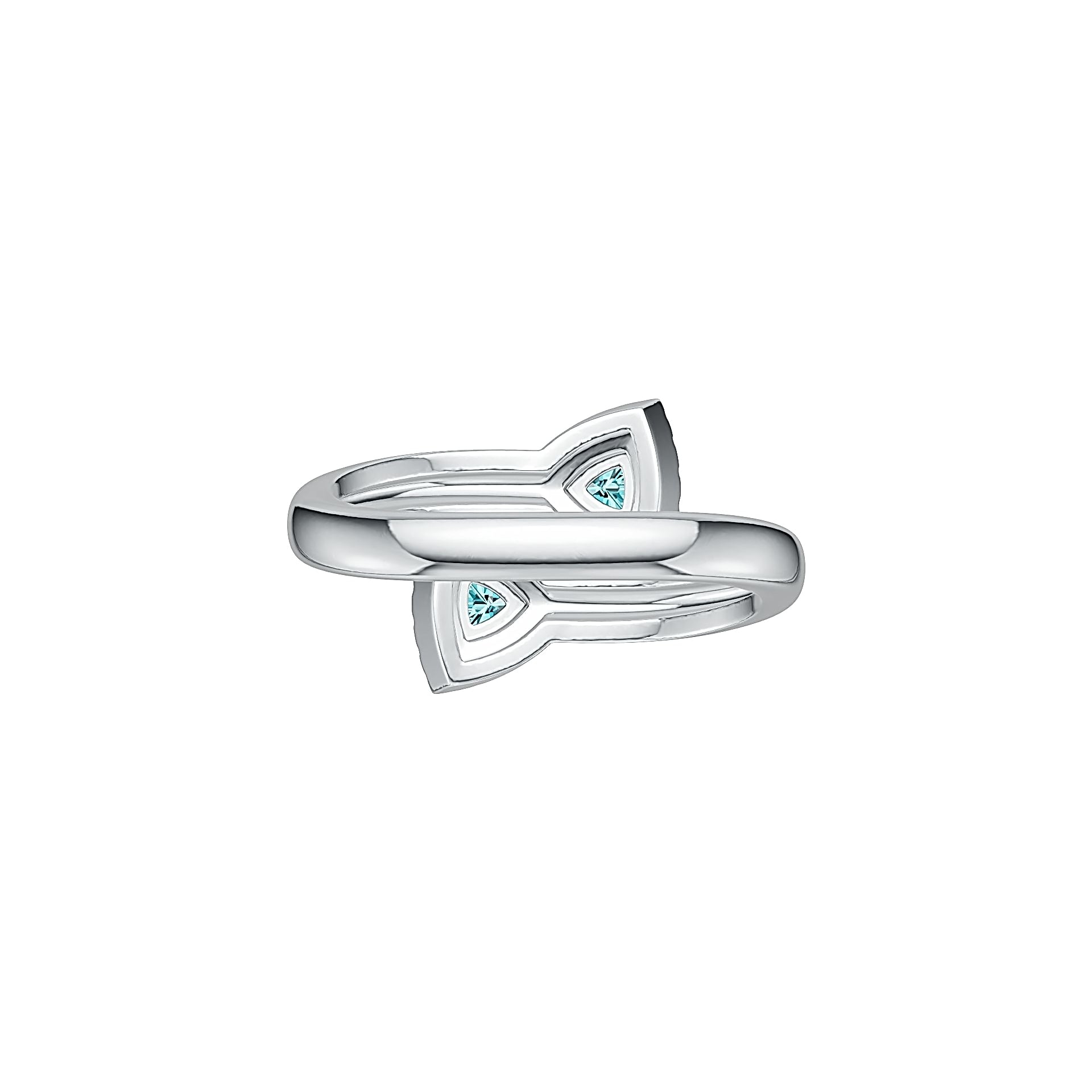 Sterling Silver Semi Mount Ring Setting Trillion TRI 4X4mm DHJ
