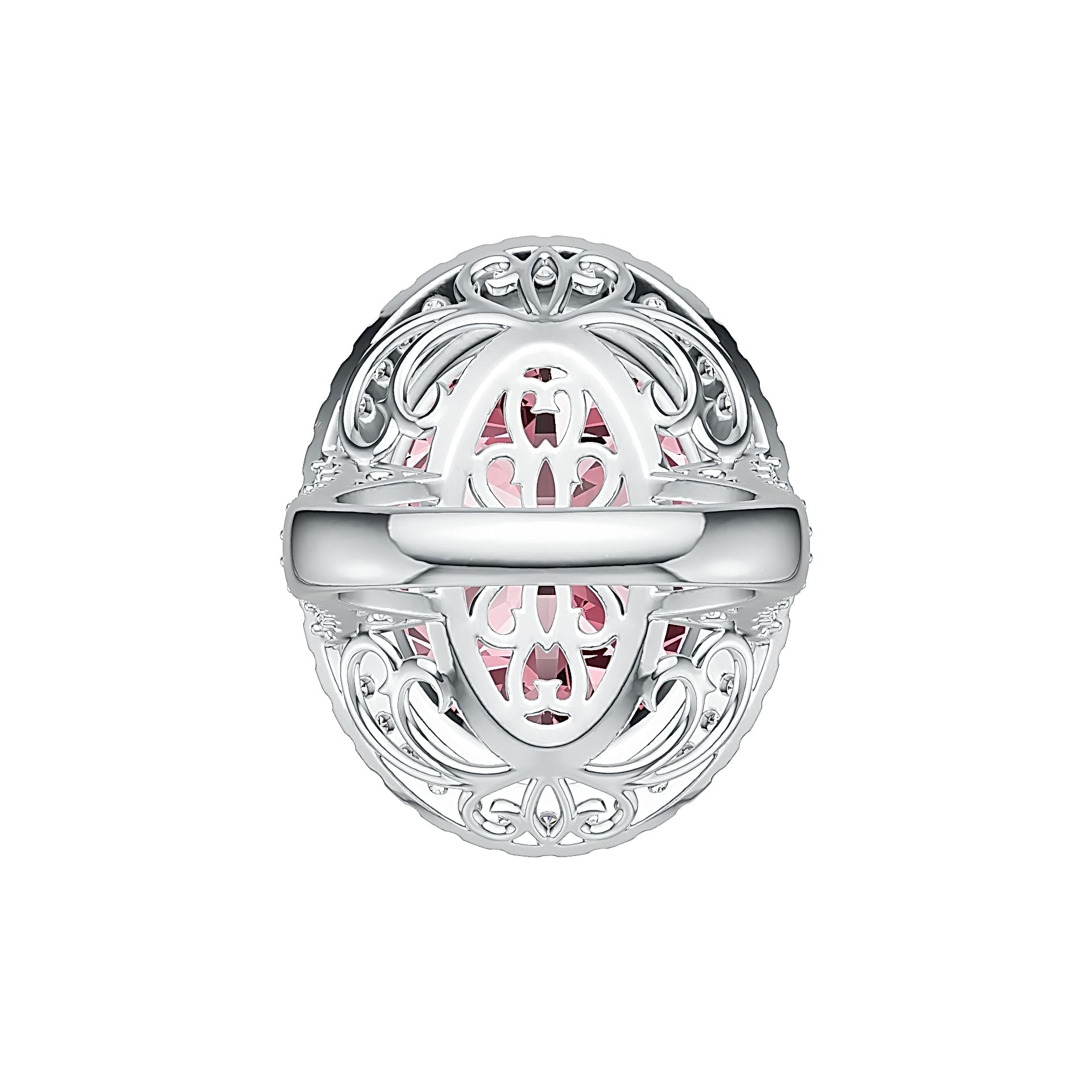 Sterling Silver Semi Mount Ring Setting Oval OV 24x19mm DHJ