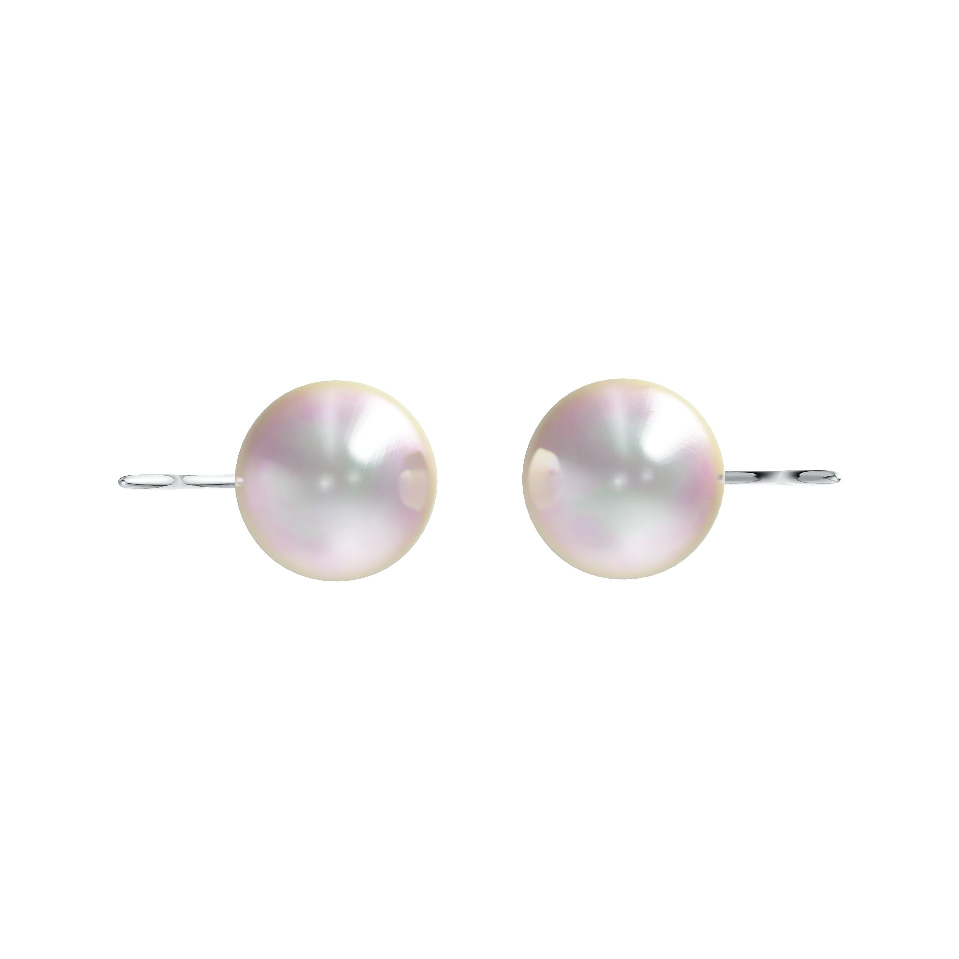 Sterling Silver Semi Mount Earrings Setting Round RD 9.8X12mm DHJ