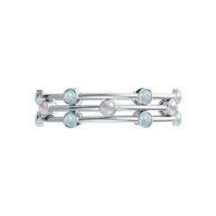 3 Pc Set 10K Gold Semi Mount Bracelet Setting Round RD 6x6mm Cabochon Bangle Bezel Set 7" DHJ