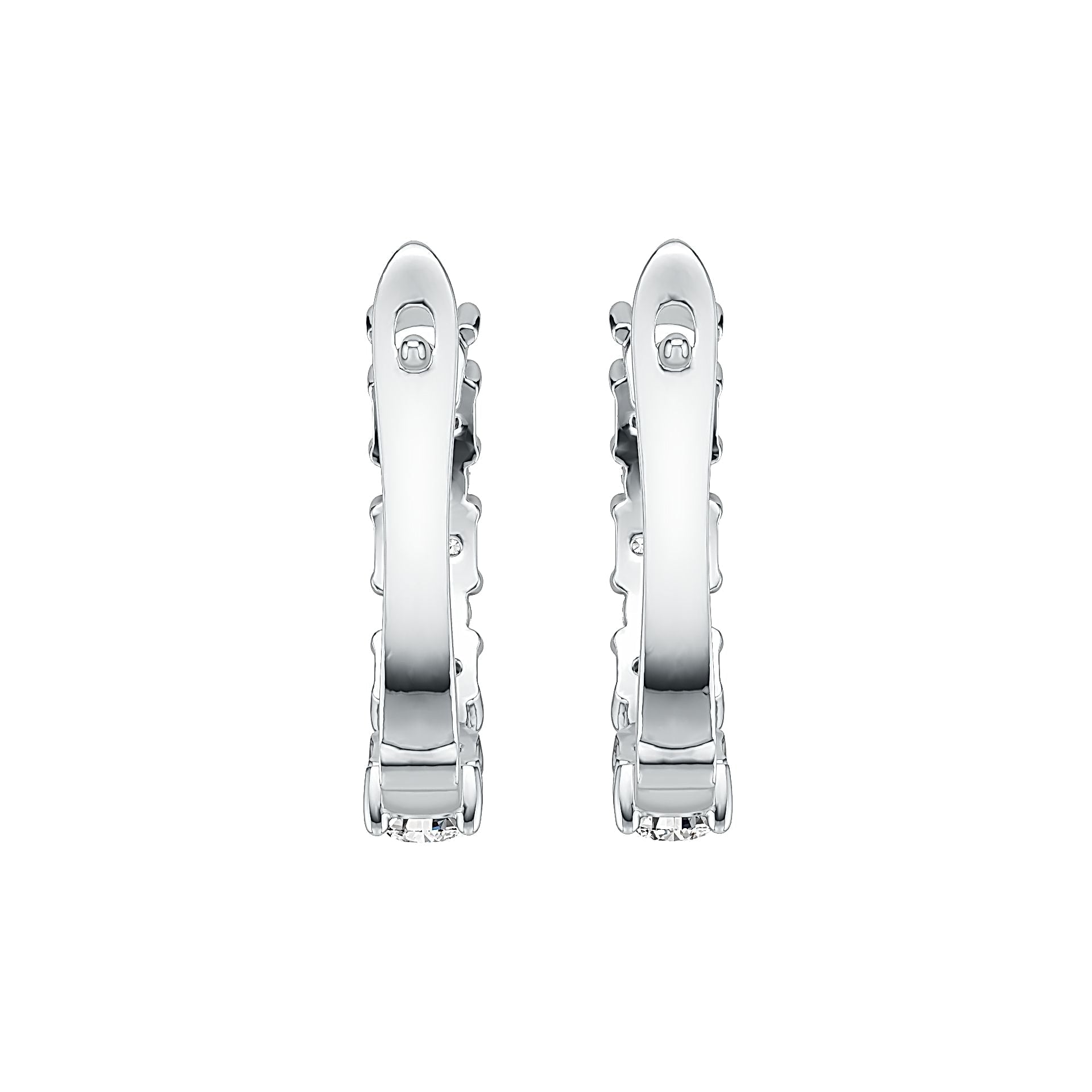 Sterling Silver Earrings Huggie Hoop with White Topaz or Moissanite Syzjewelry