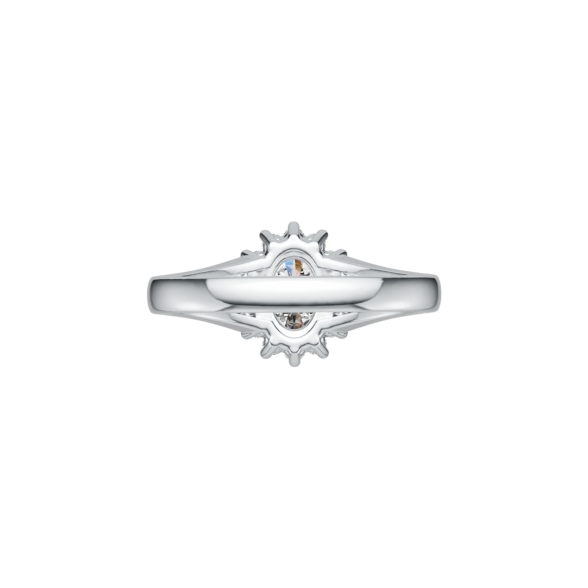Sterling Silver Semi Mount Ring Setting Oval OV 7X5mm Halo DHJ