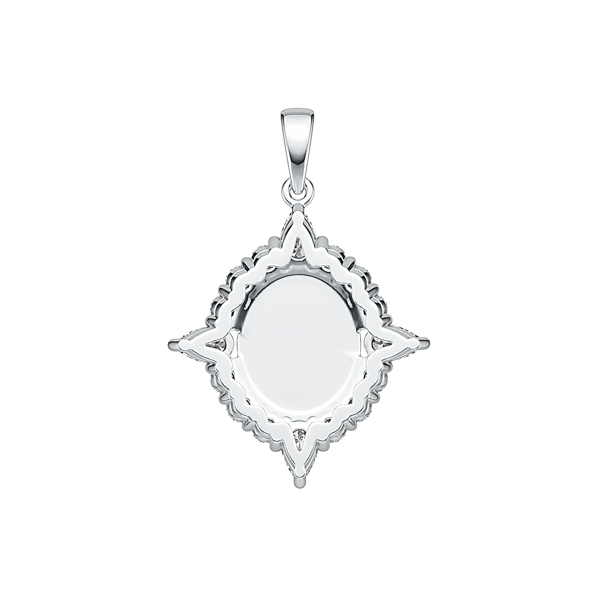 Sterling Silver Semi Mount Pendant Oval OV 12x10mm Cabochon Syzjewelry