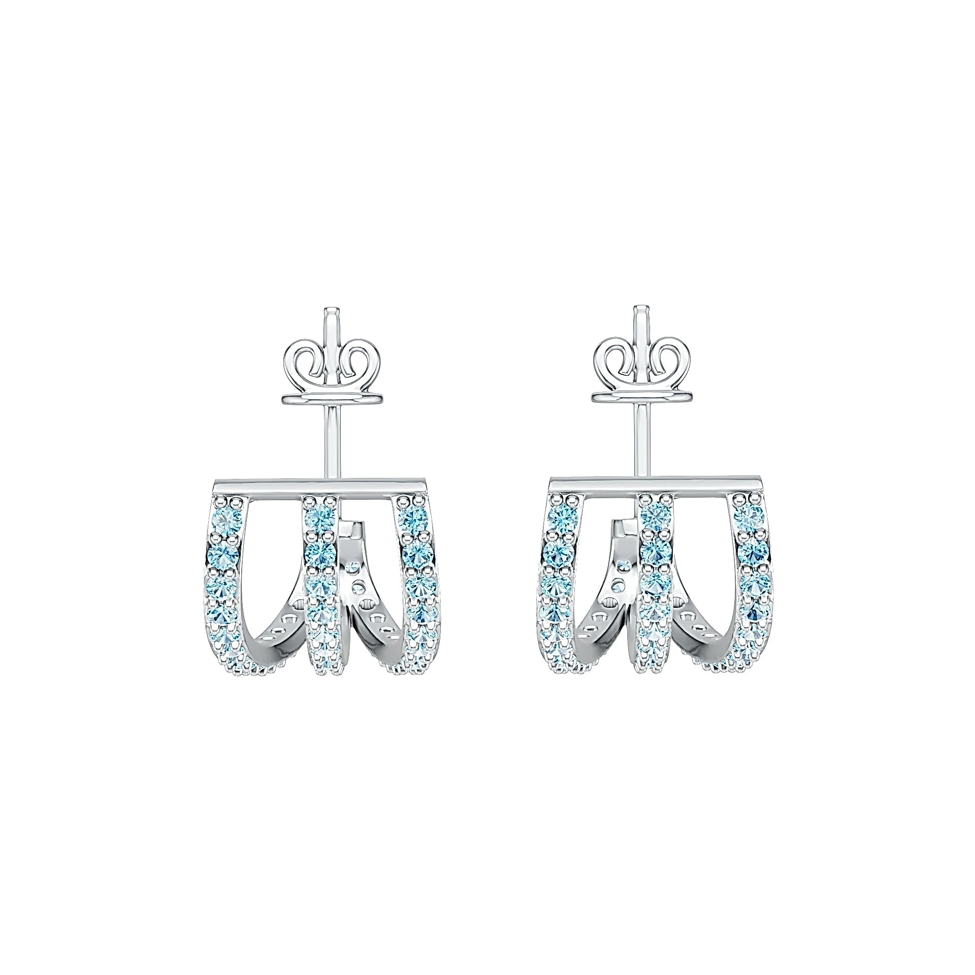 Sterling Silver Semi Mount Earrings Setting Round RD 1.5mm DHJ