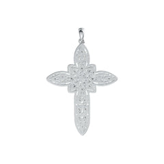 Sterling Silver Semi Mount Pendant Setting Oval OV 5X3mm OV 4X3mm RD 5X5mm Cross Theme DHJ