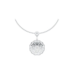Sterling Silver Semi Mount Pendant Setting Round RD 5x5mm with White Topaz DHJ