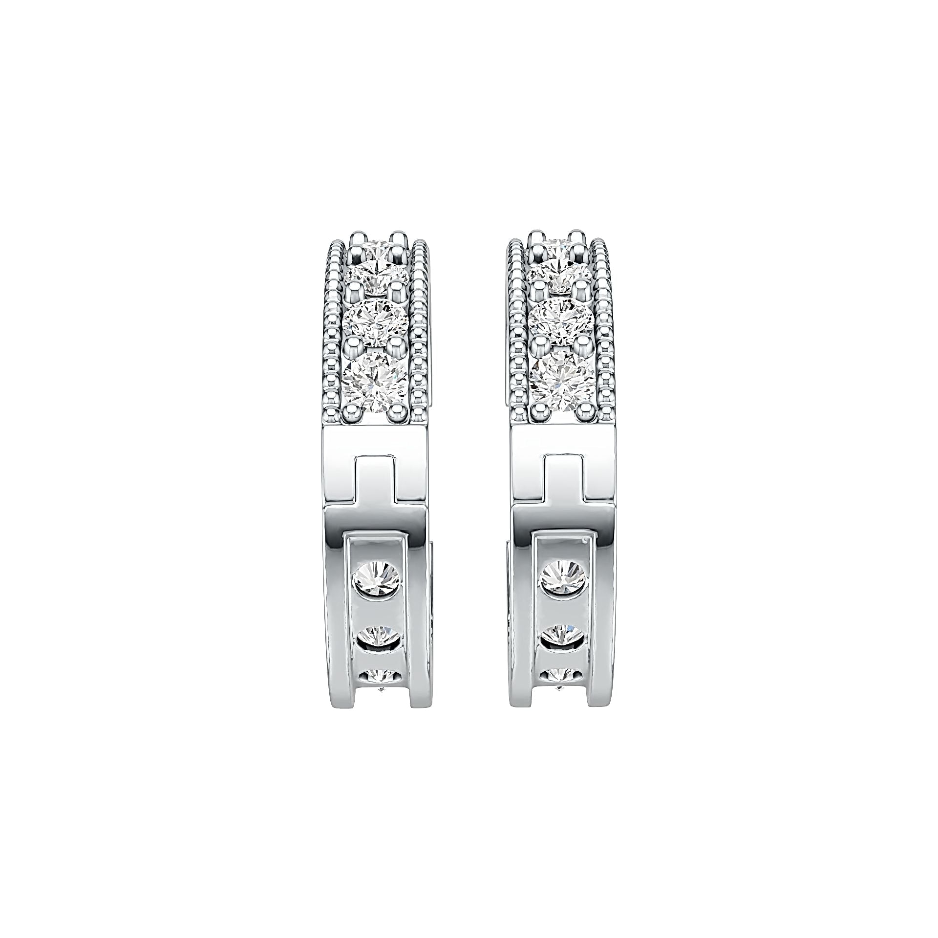 Sterling Silver Hoop Earrings with White Topaz or Moissanite Syzjewelry