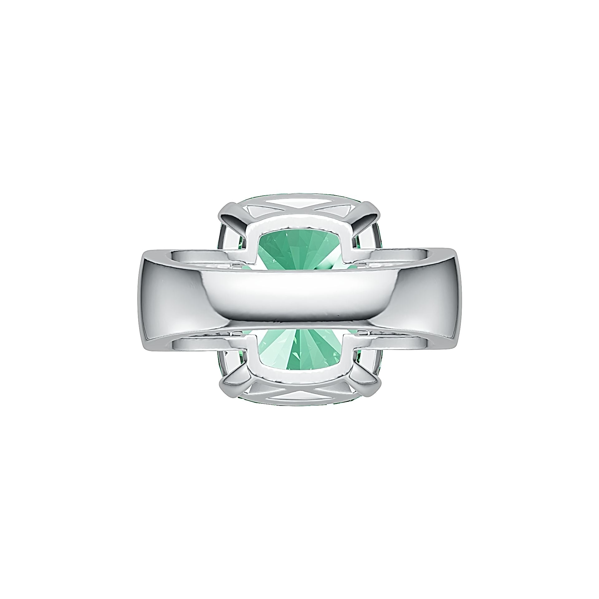 Sterling Silver Semi Mount Ring Setting Cushion CU 15X12mm with White Topaz DHJ
