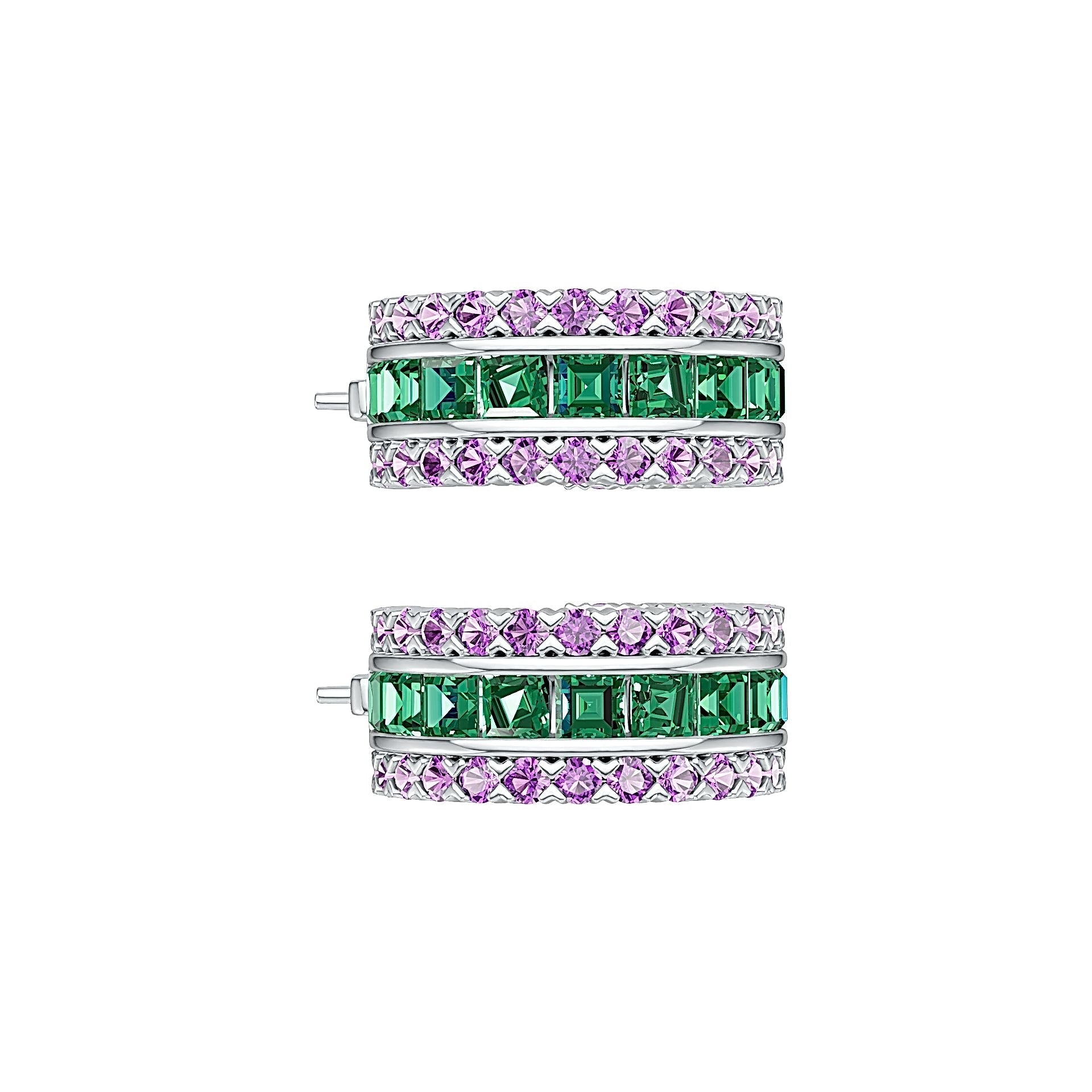 Sterling Silver Semi Mount Earrings Setting Princess SQ 3X3mm DHJ