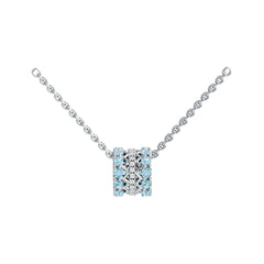 Sterling Silver Circular-Shaped Pendant with White Topaz or Moissanite Syzjewelry